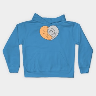 Unconditional Love Cat Heart Kids Hoodie